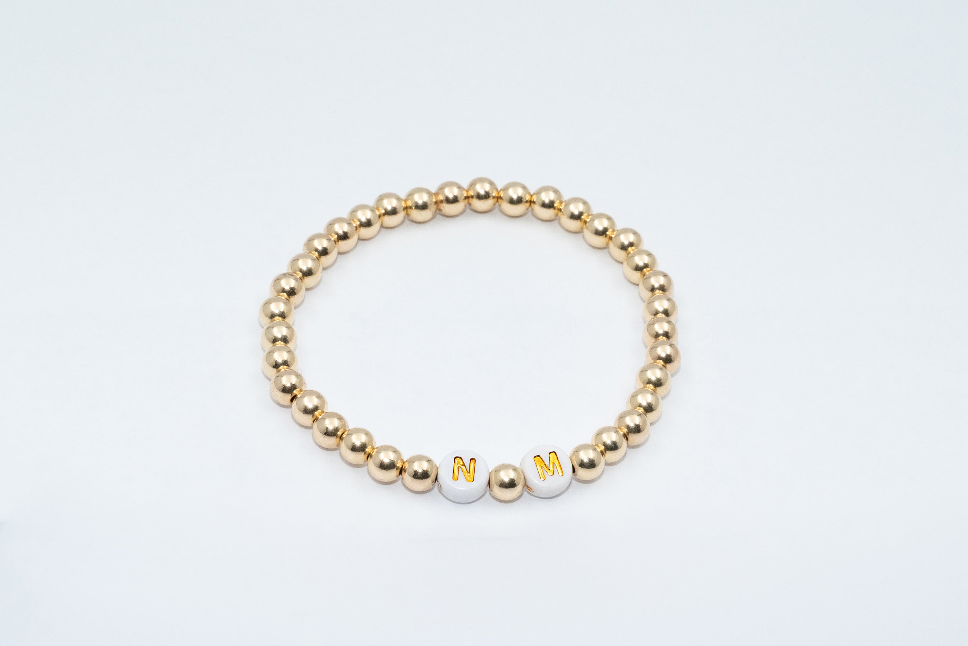 14k Gold Filled Personalized Bracelet with Two Initials (6mm)