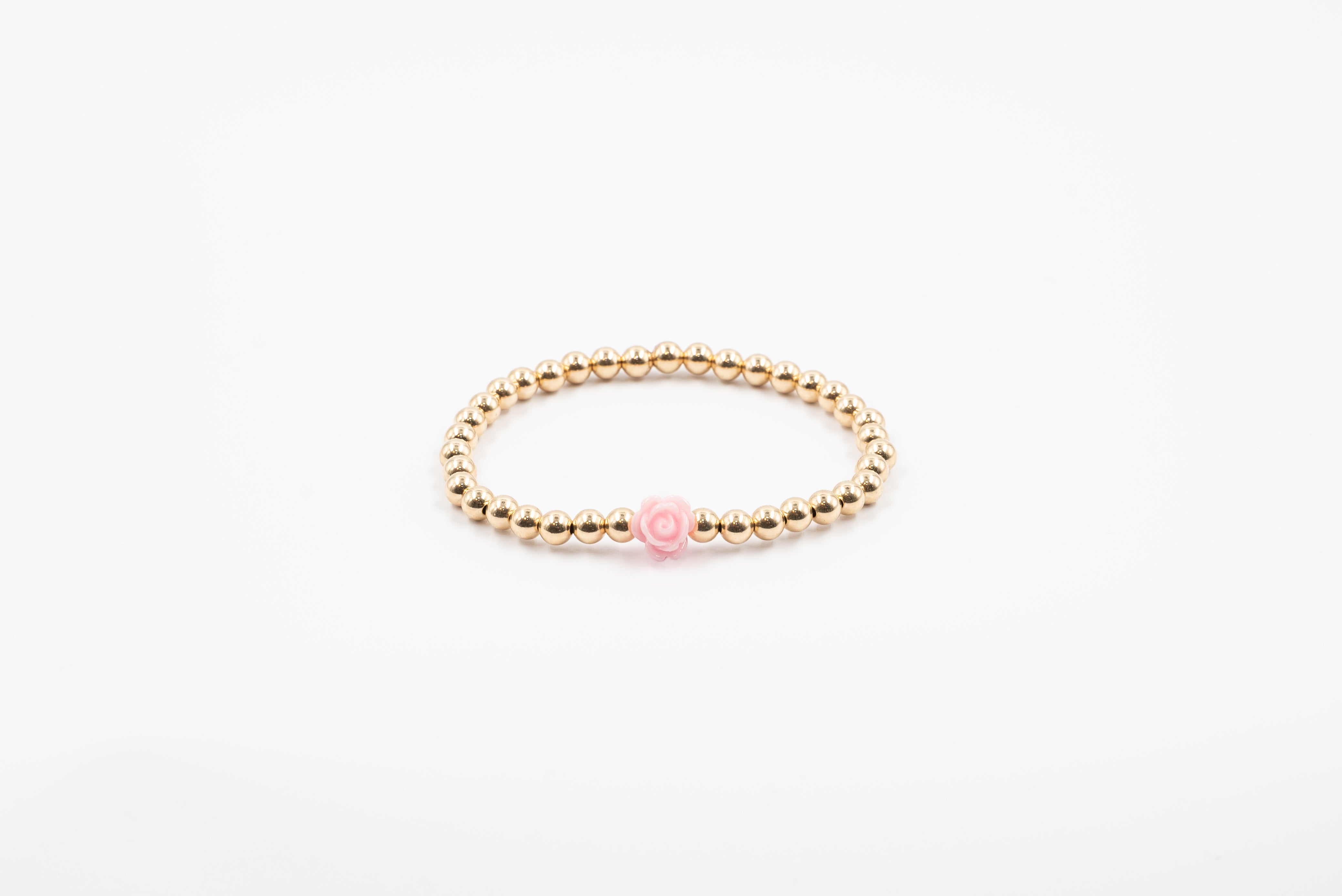 14k Gold Filled Rose Bead Bracelet (5mm)
