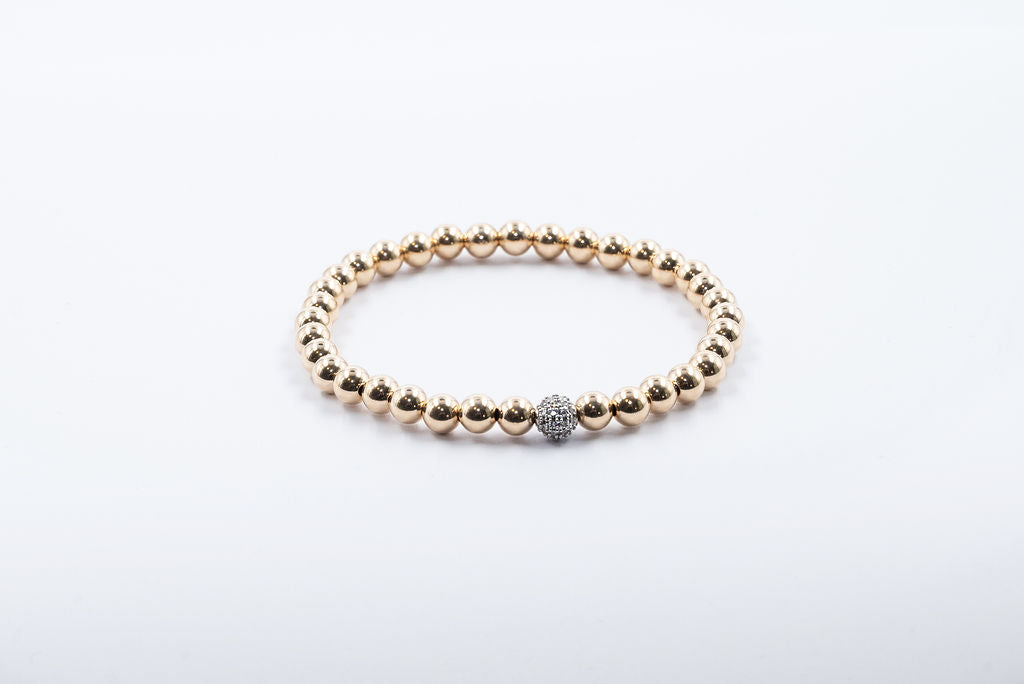 5mm Pave Ball 14k Gold Filled Bracelet