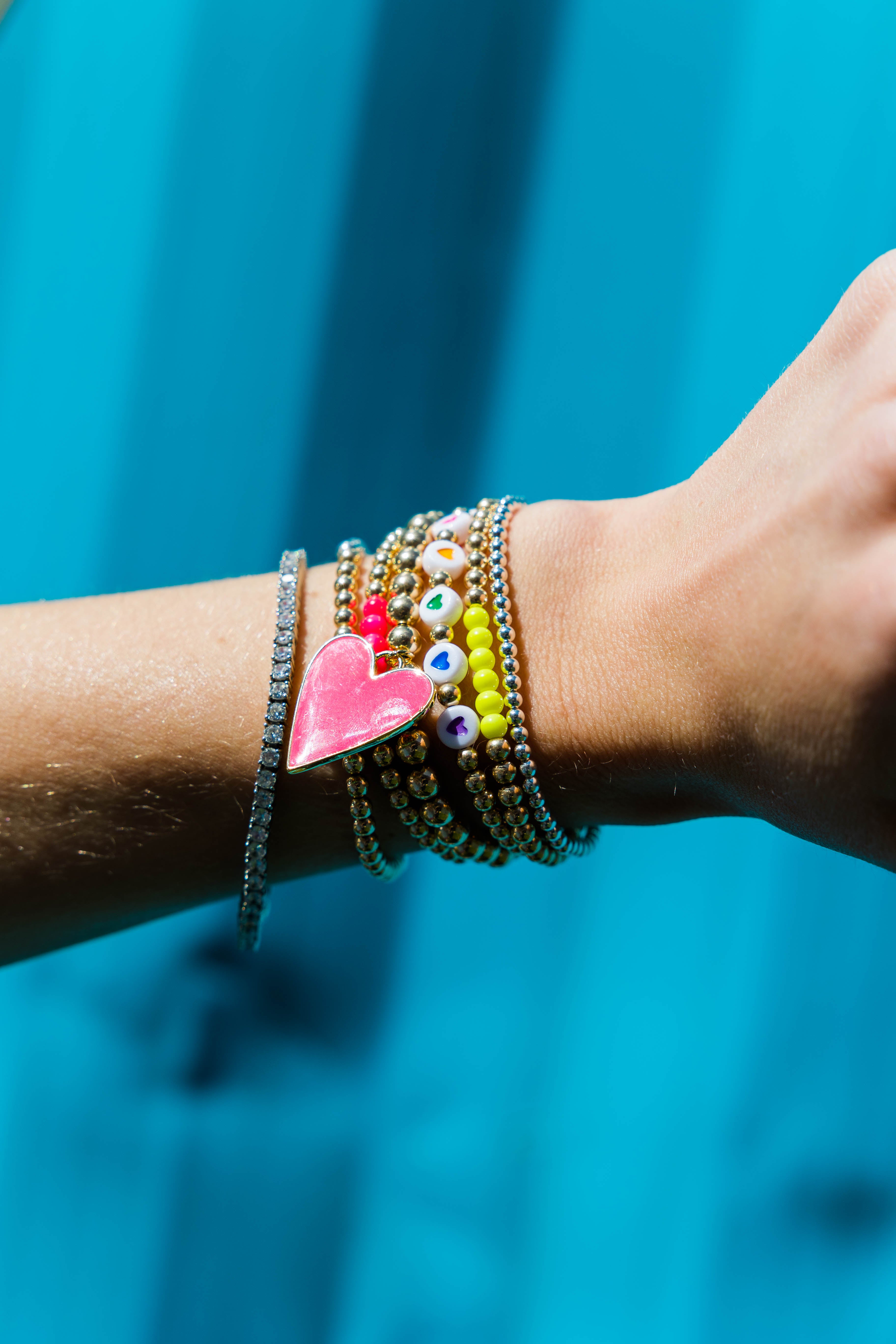 14k Gold Filled Bracelet with Accent Colors (4mm)