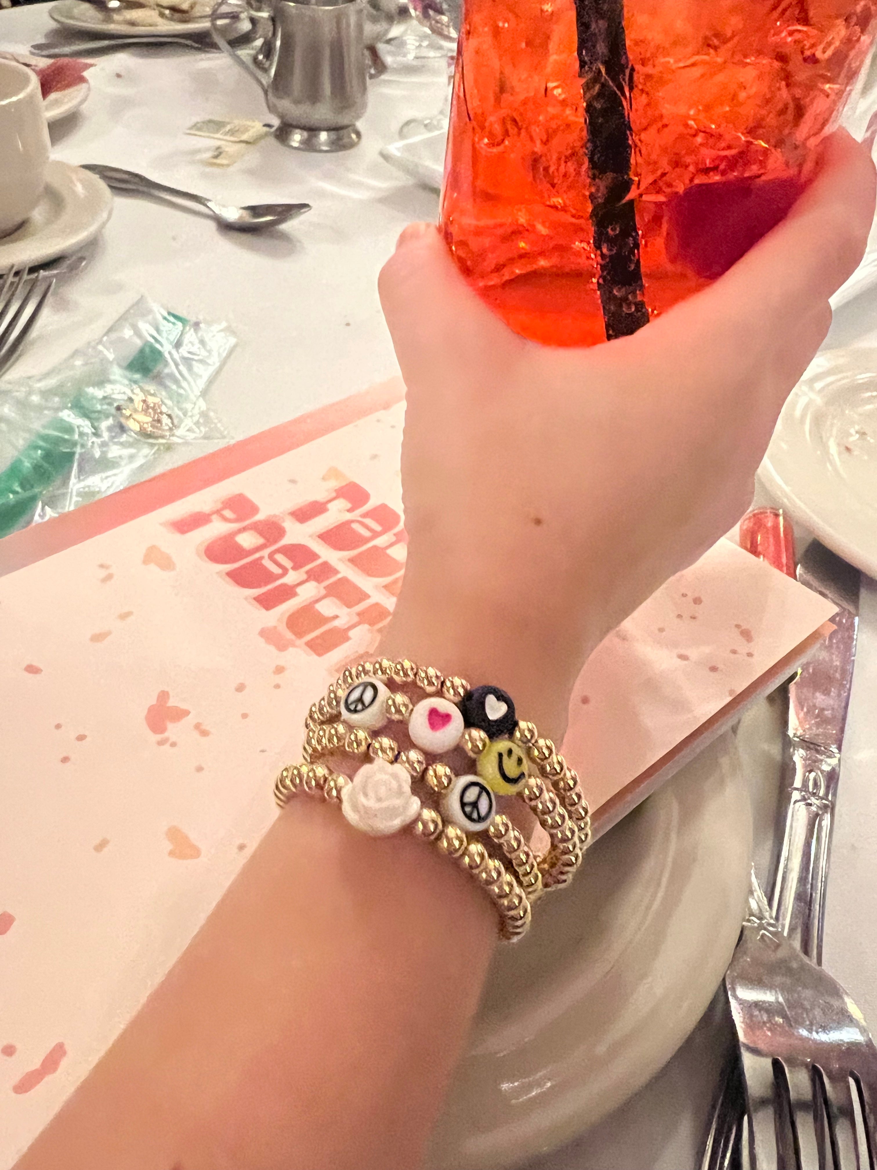 Kids 14K Gold Filled Bracelet with Rose Bead (4mm)