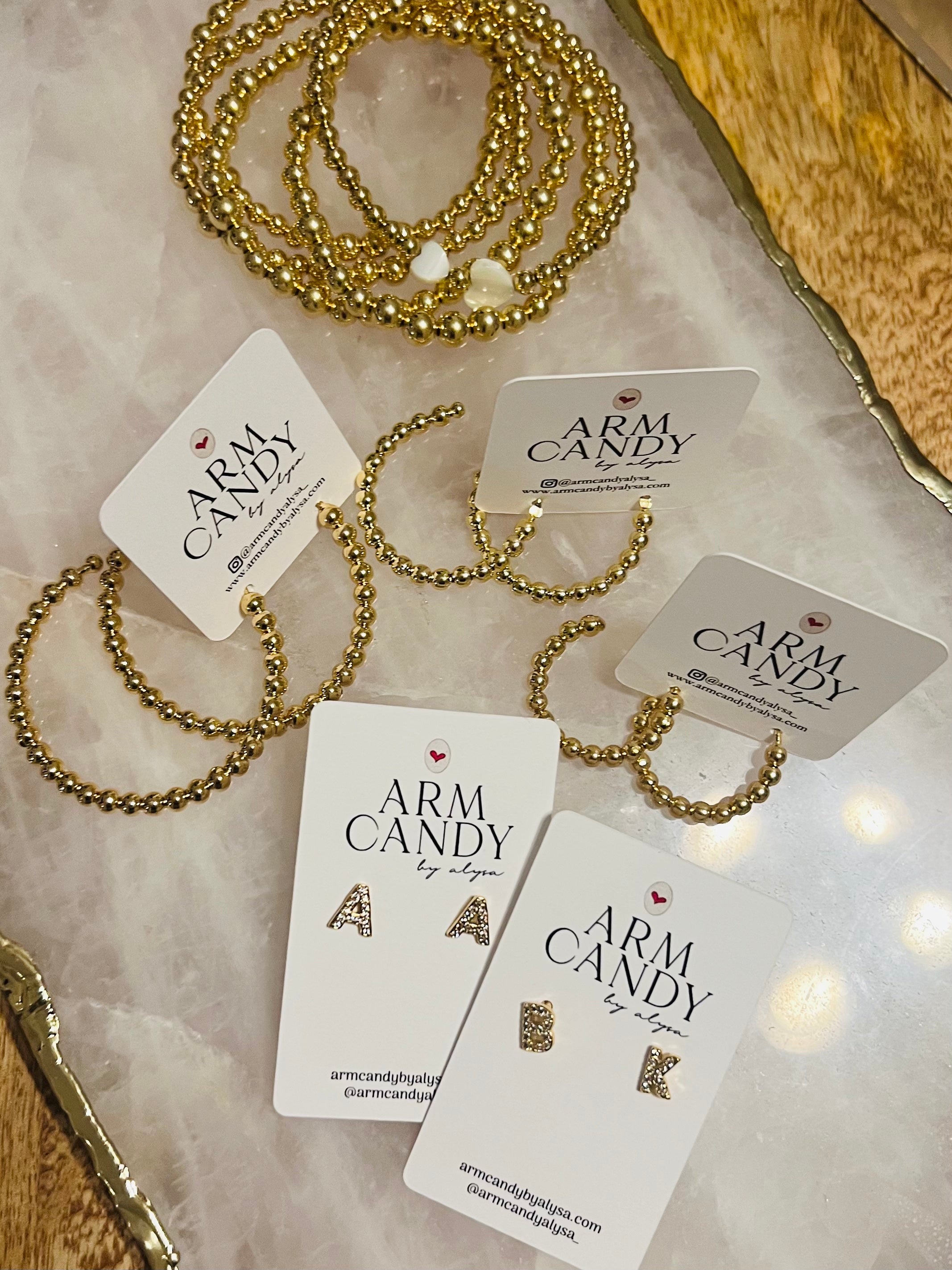 Pave diamond 14K Gold filled Initial Earrings