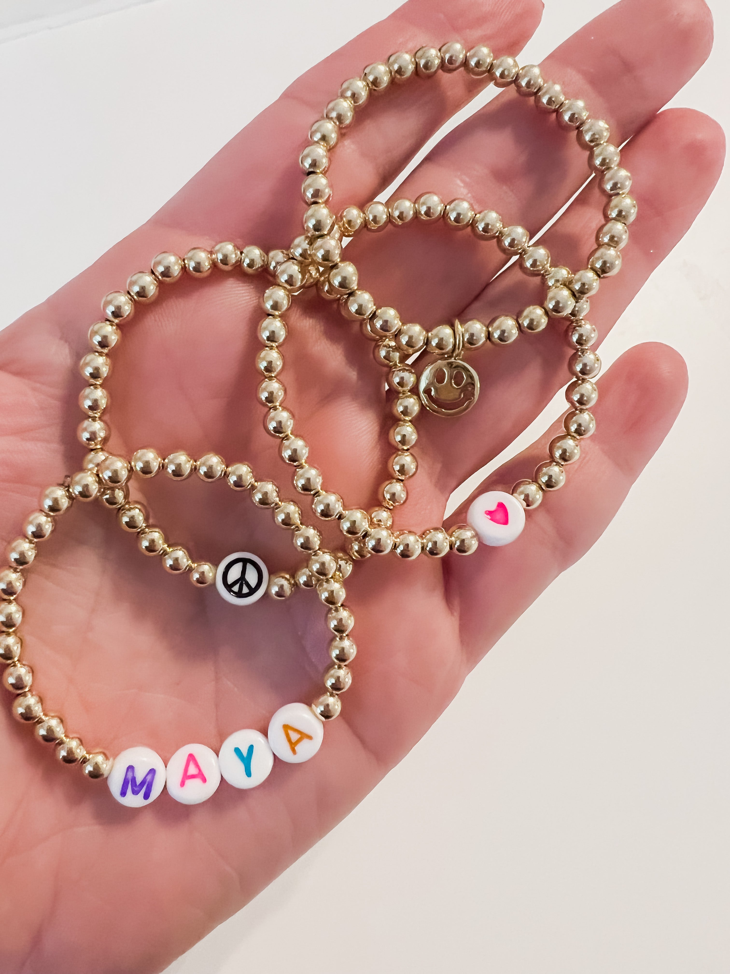 Kids 14K Gold Filled Bracelet with Heart Bead (4mm)
