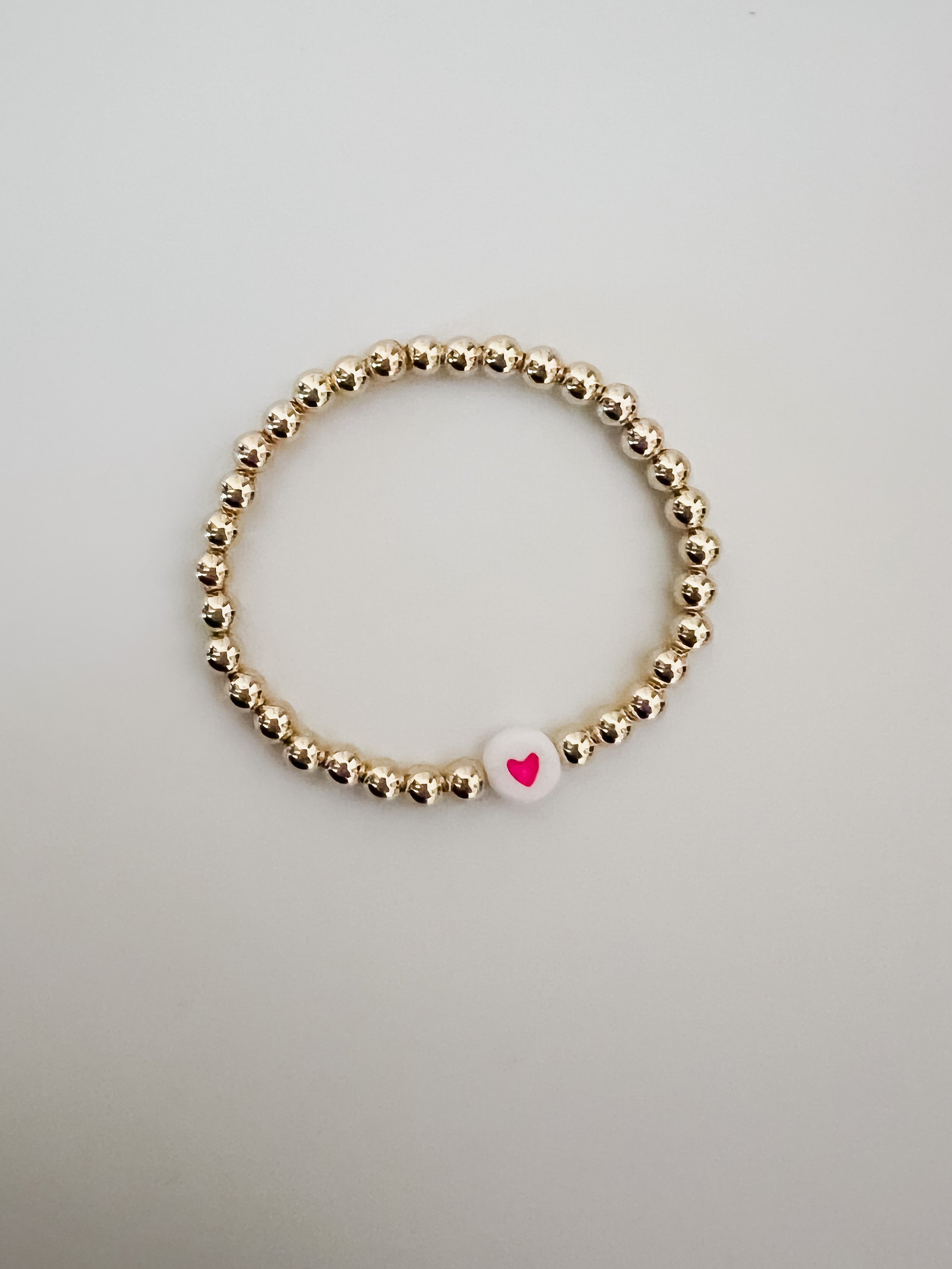 Kids 14K Gold Filled Bracelet with Heart Bead (4mm)