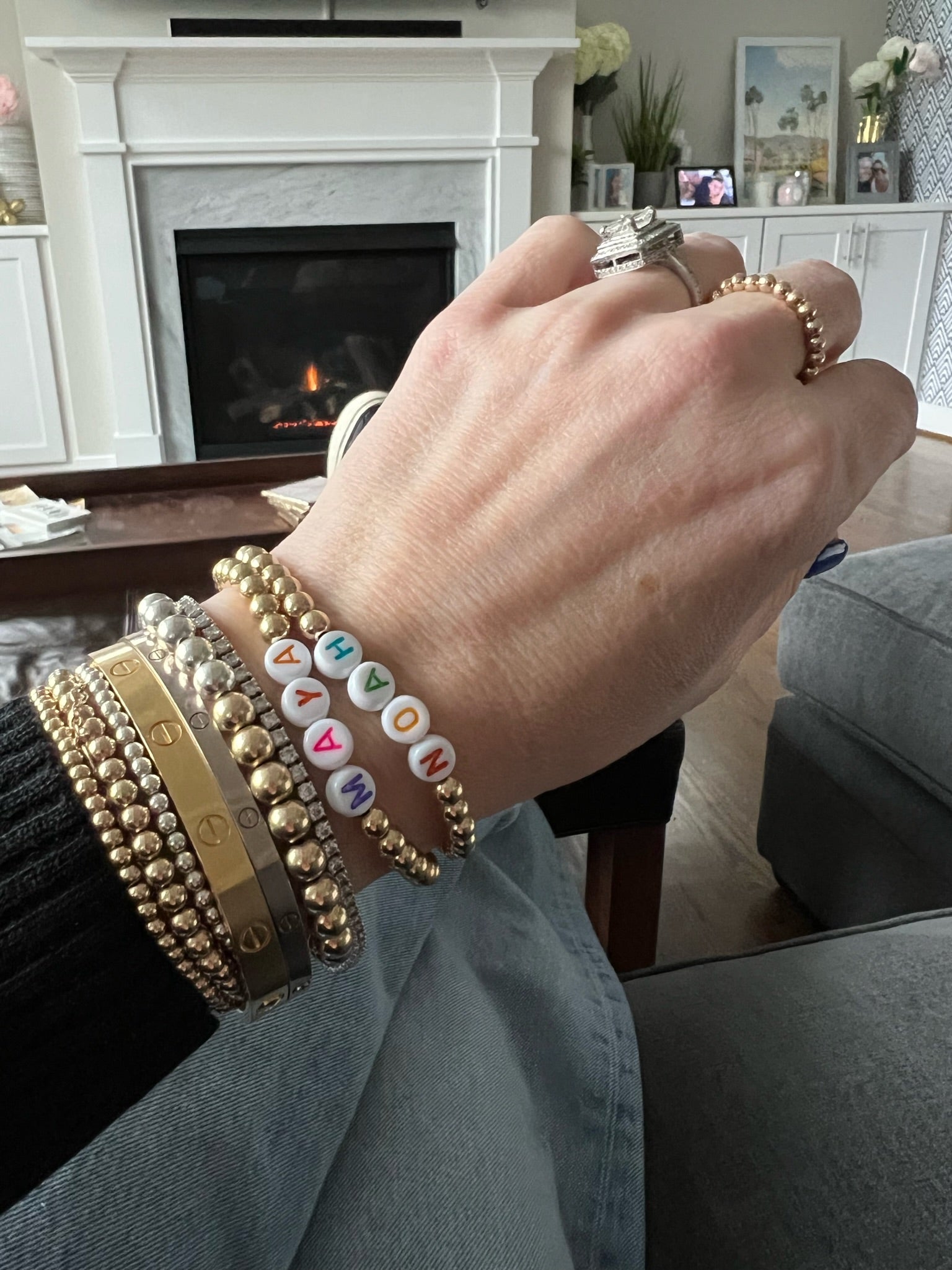 14k Gold Filled Personalized Word Bracelet (5mm)