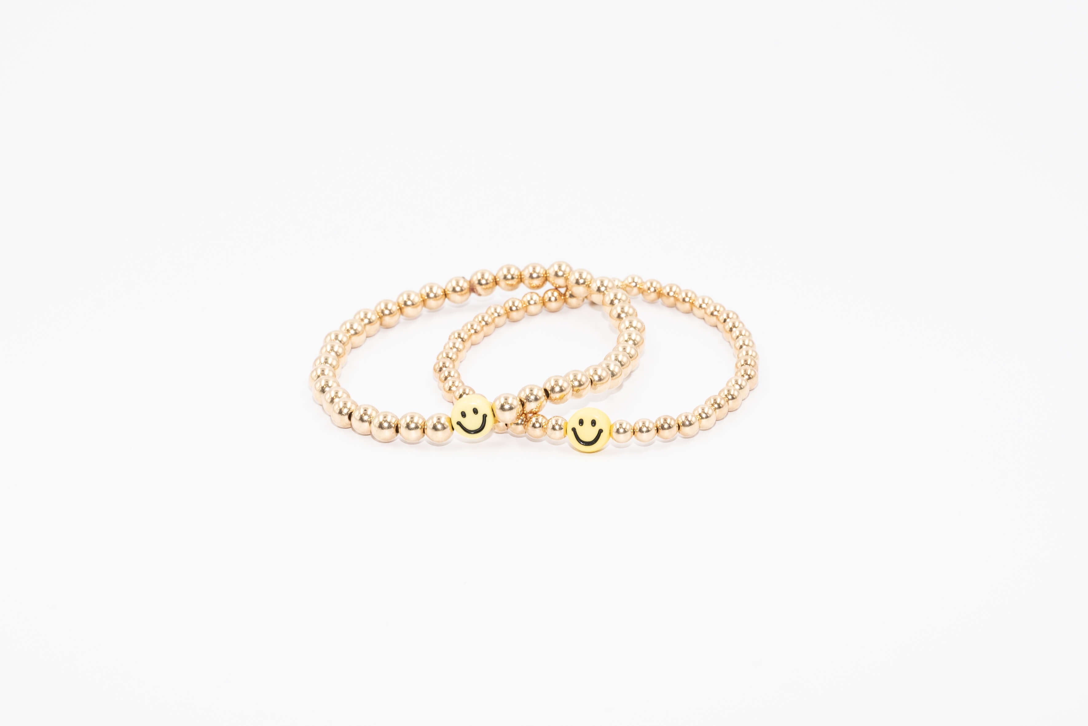 Smiley Face 14k Gold Filled Beaded Bracelet (4mm)