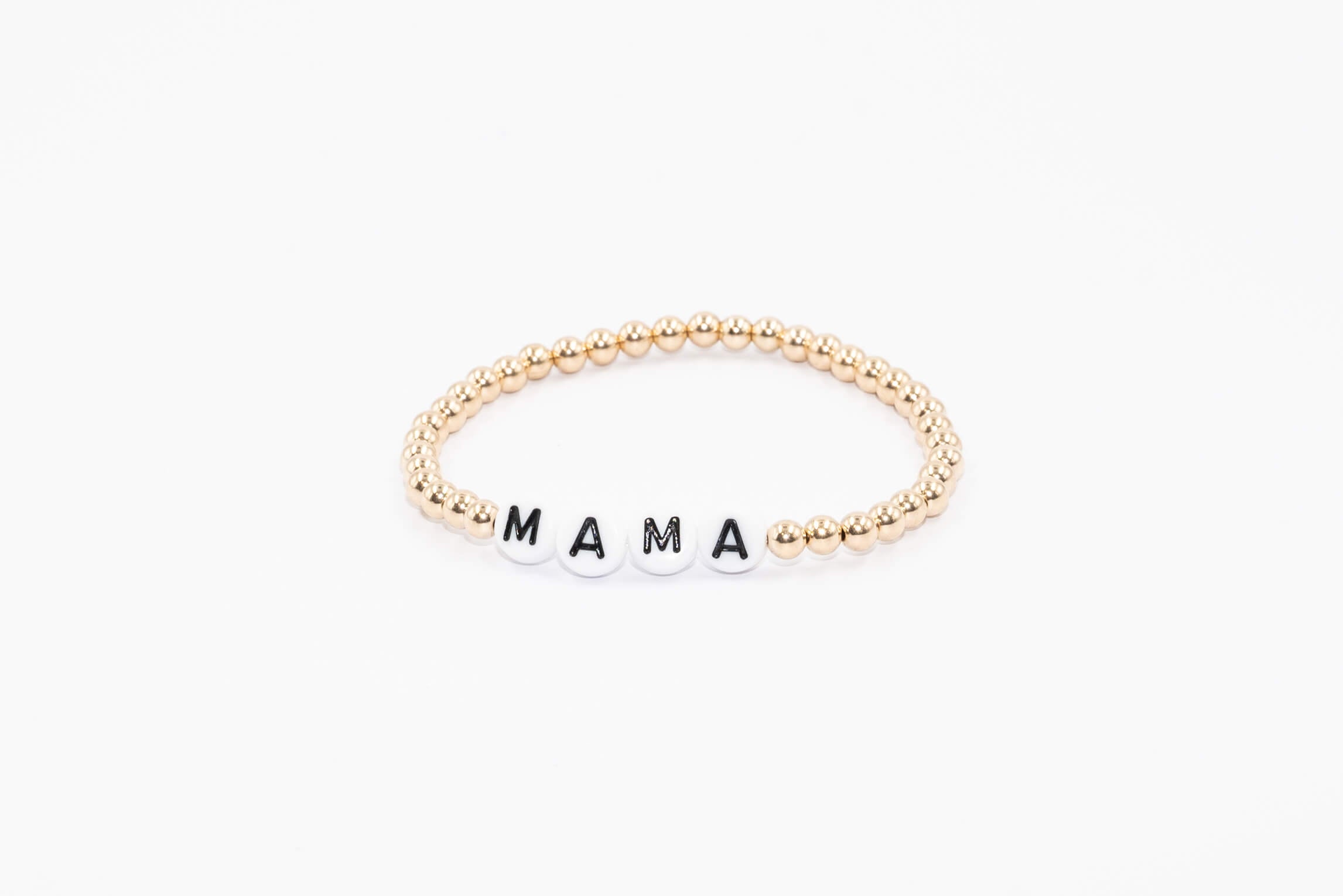 Mama 14k Gold Filled Bead Bracelet (4mm)