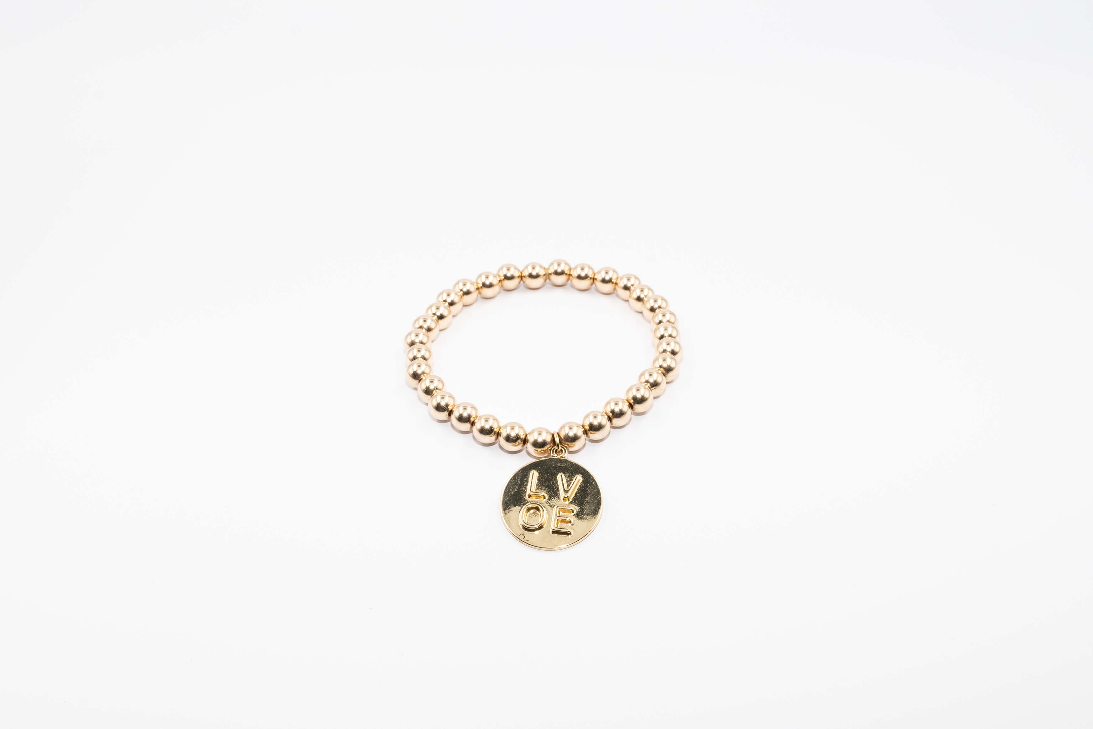 14k Gold Filled Bracelet with Love Charm (6mm)