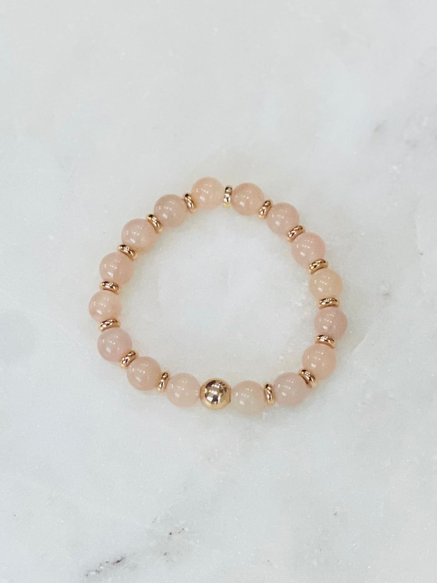 Gemstone Beaded Bracelet with 18k Gold Disc (8mm)