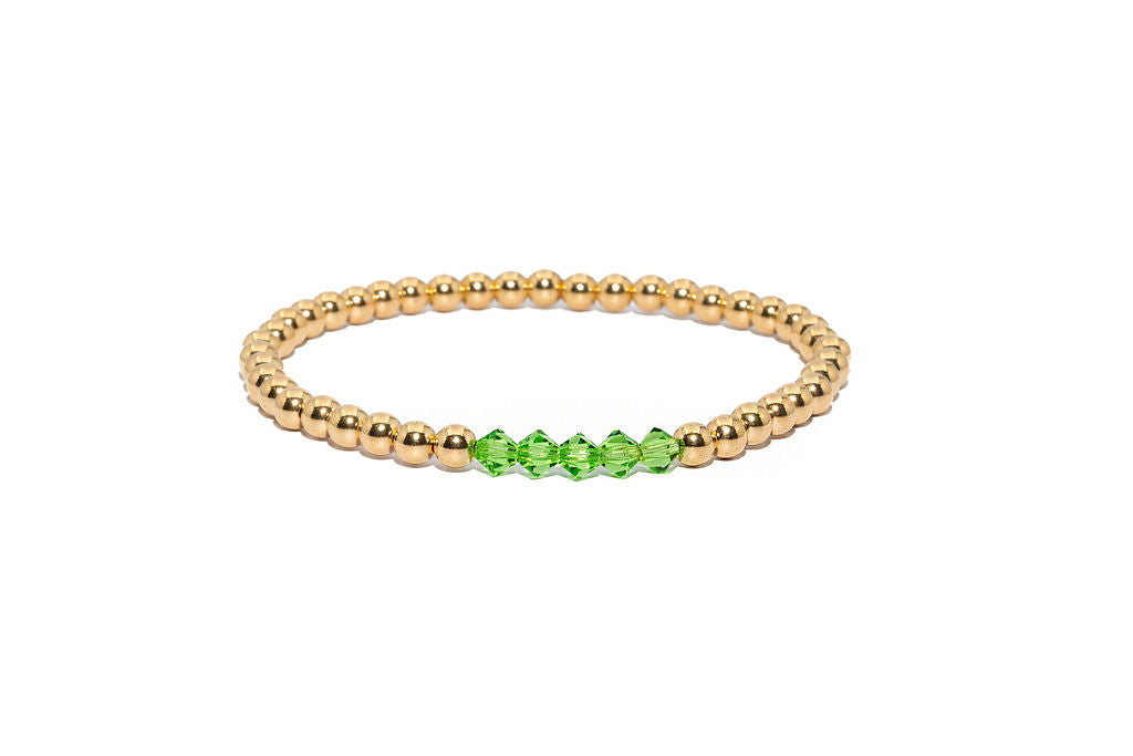 14k Gold Filled Birthstone Bracelet (4mm)