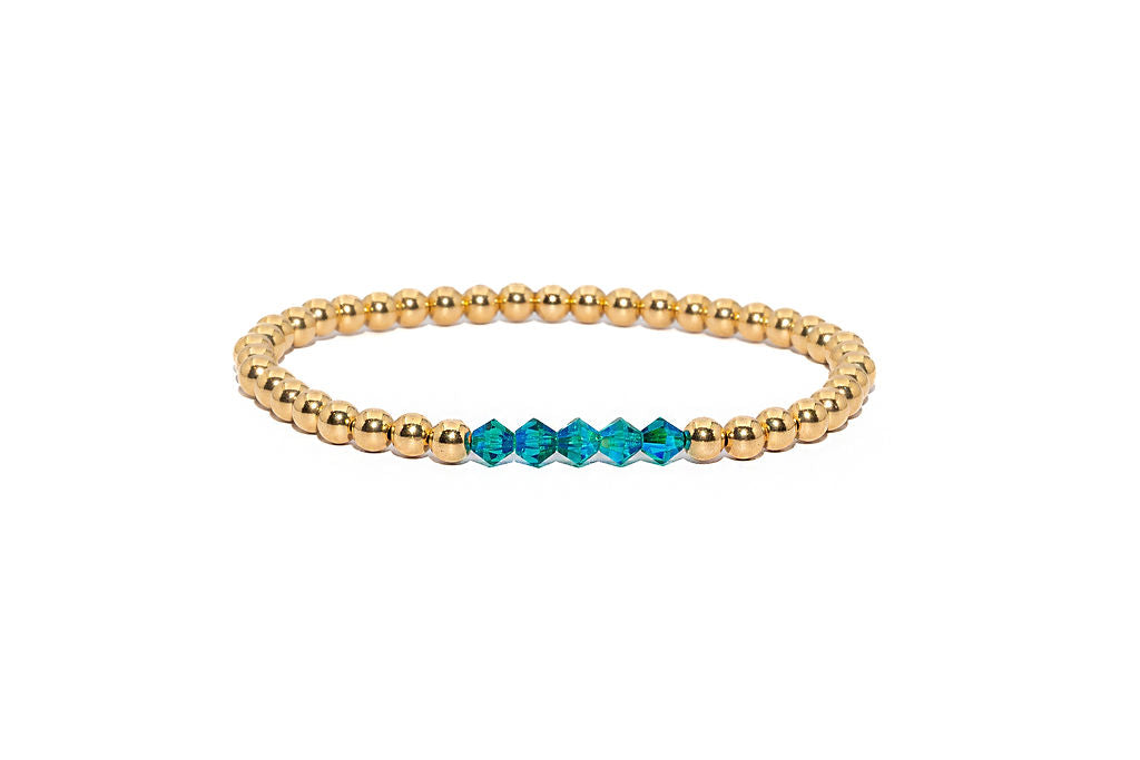 14k Gold Filled Birthstone Bracelet (4mm)