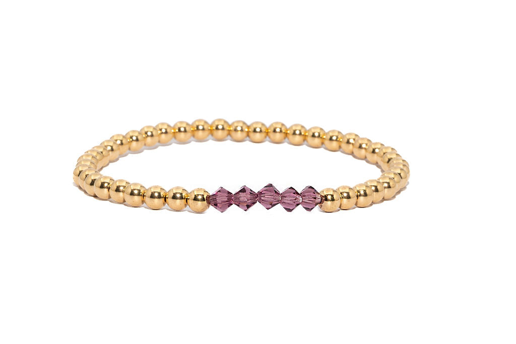 14k Gold Filled Birthstone Bracelet (4mm)