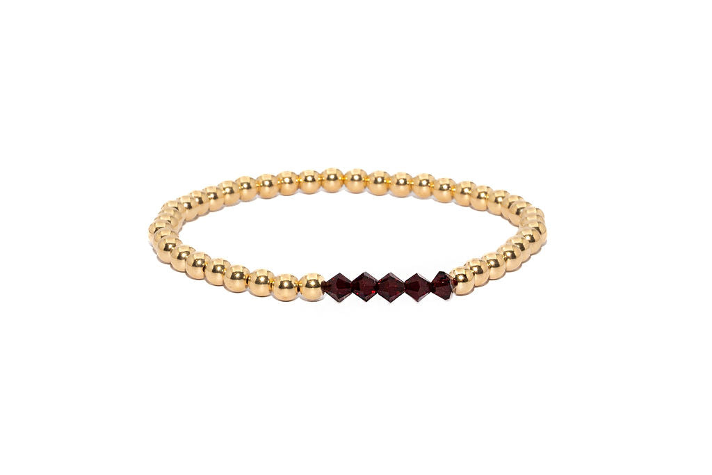 14k Gold Filled Birthstone Bracelet (4mm)