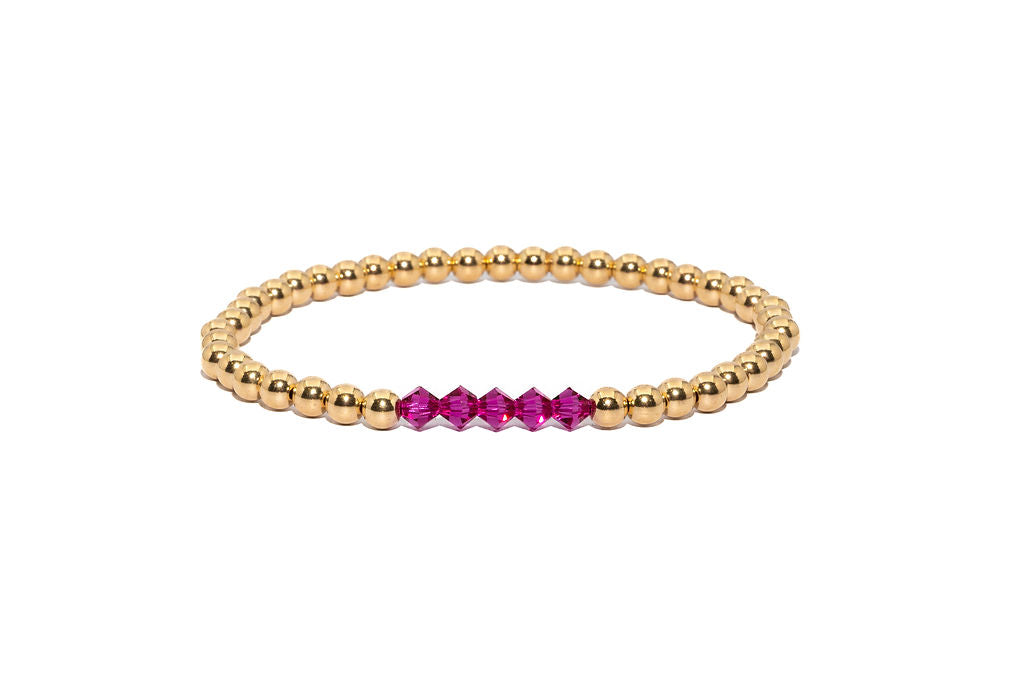 14k Gold Filled Birthstone Bracelet (4mm)