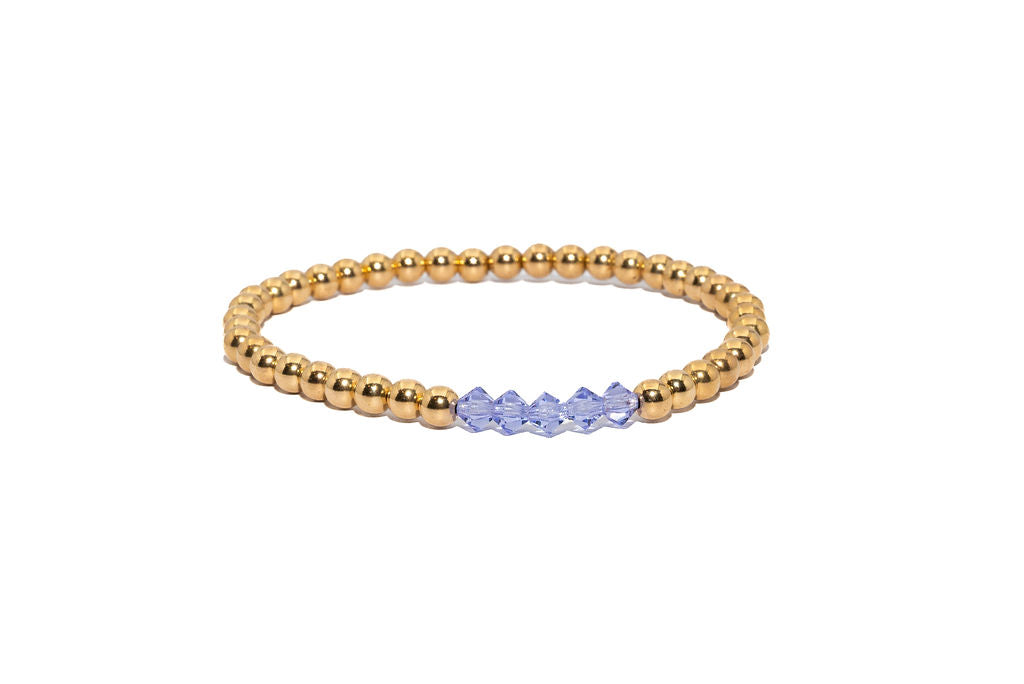 14k Gold Filled Birthstone Bracelet (4mm)