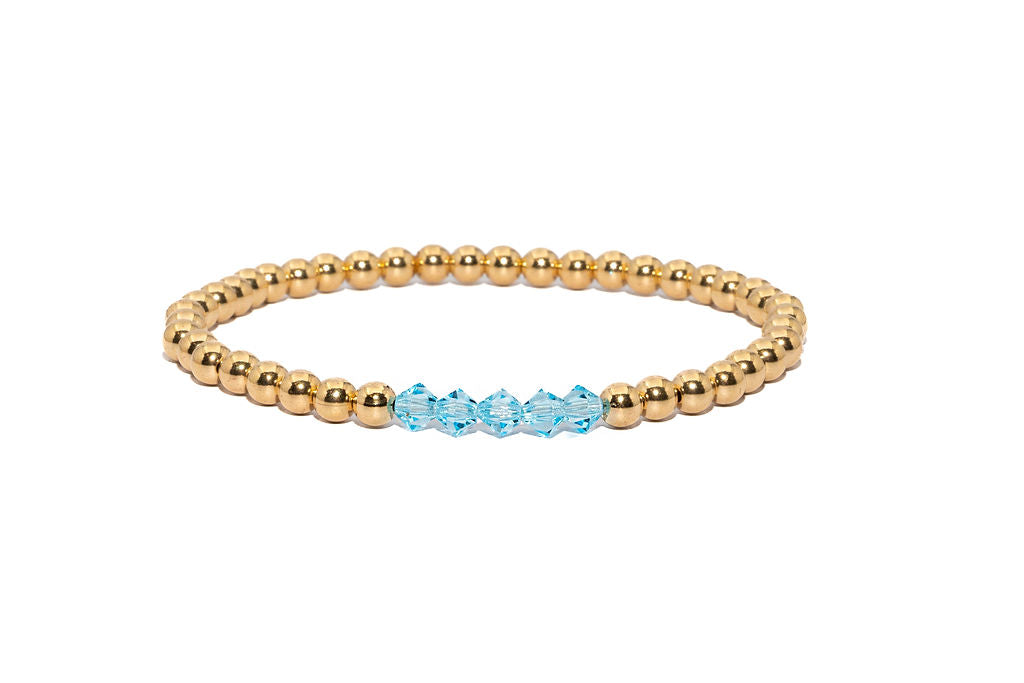 14k Gold Filled Birthstone Bracelet (4mm)