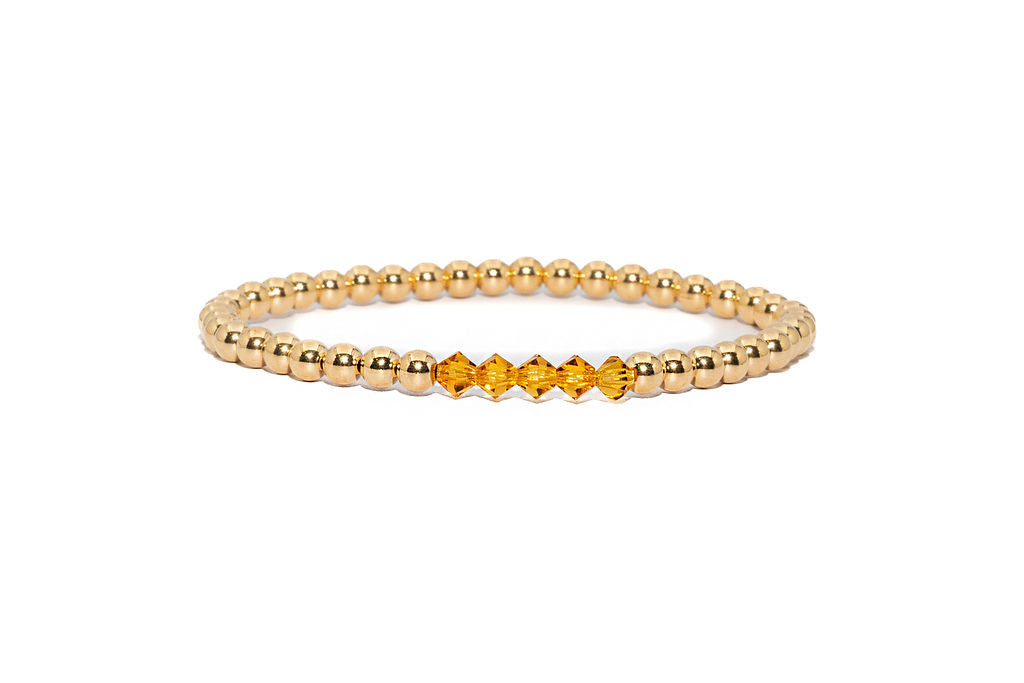 14k Gold Filled Birthstone Bracelet (4mm)