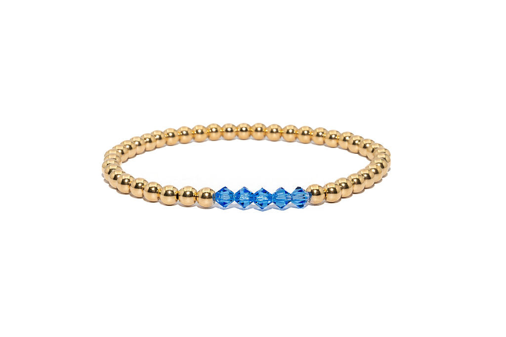 14k Gold Filled Birthstone Bracelet (4mm)