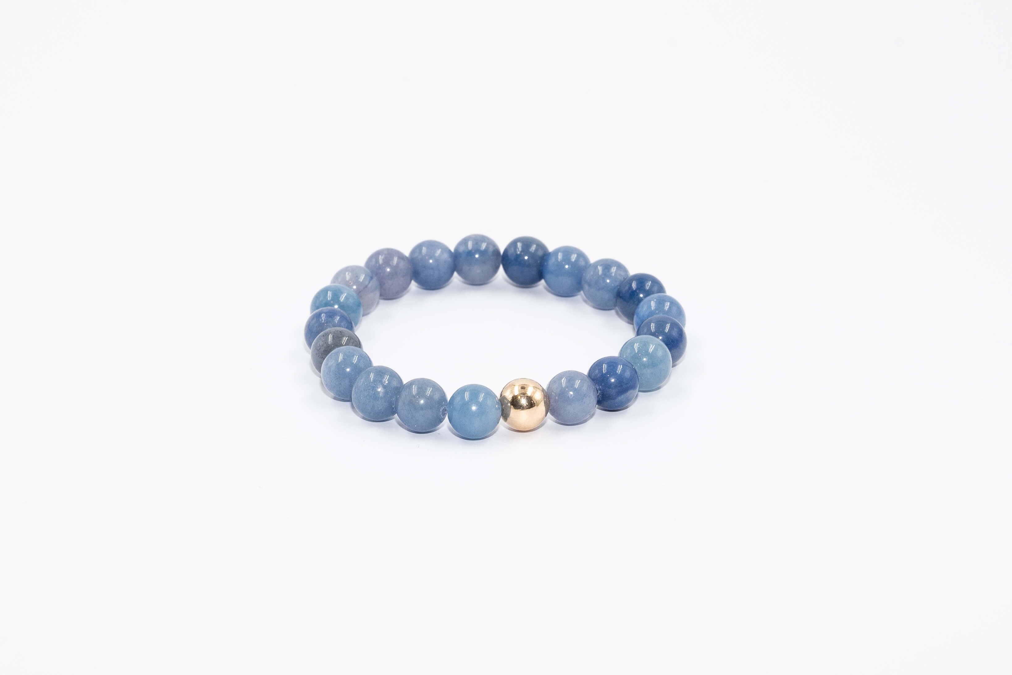 Gemstone Beaded Bracelet with 14k Gold Filled Accent (8mm)