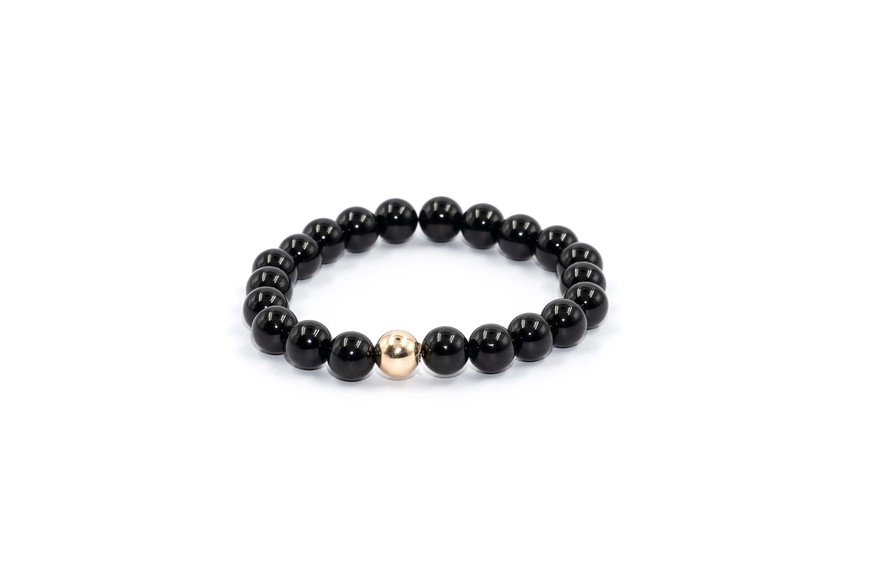 Gemstone Beaded Bracelet with 14k Gold Filled Accent (8mm)